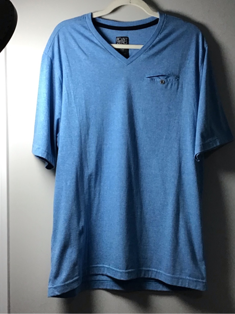 Point Zero Men’s Sky Blue V-Neck Pocket Tee XL